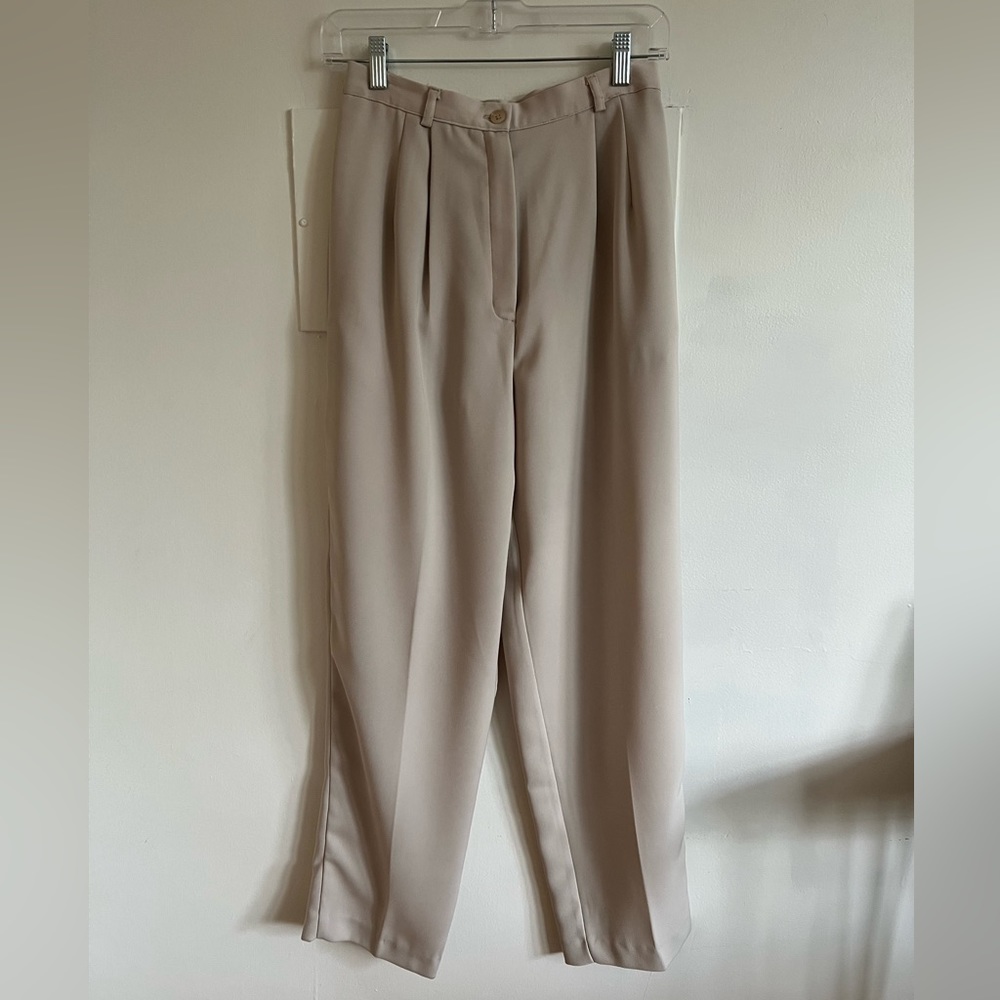 Vintage 1990s “N’touch” Tan High-Waisted Trousers